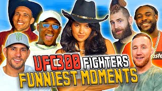 UFC 300 fighters funniest moments W Alex Pereira Charles Oliveira Justin Gaethje Jamahal Hill [upl. by Ely]