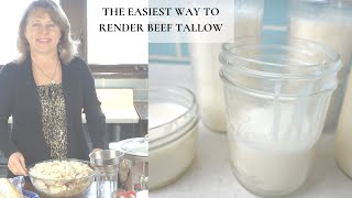 THE EASIEST WAY TO RENDER CREAMY WHITE BEEF TALLOW [upl. by Fairley]