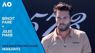 Benoit Paire v Jules Marie Highlights  Australian Open 2024 Qualifying First Round [upl. by Shari]