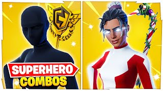 TOP 10 TRYHARD SUPERHERO SKIN COMBOS IN FORTNITE Final [upl. by Cate]