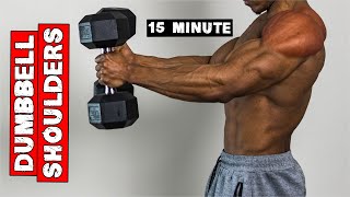 15 Minute Dumbbell Shoulders Workout At Home  No Bench Needed [upl. by Torras]