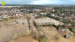 Stratford upon Avon MAJOR FLOOD Jan 2024  Aerial Flooding Footage 3124  Warwickshire Avon Floods [upl. by Nino]