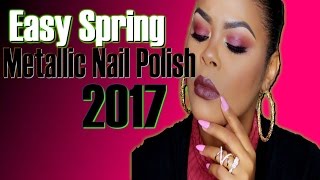 How To Make Metallic Nail Polish At Home Easy [upl. by Rratsal]