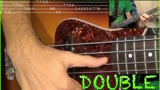 Double Thumb Funky Bass Exercise with TABS [upl. by Cilegna]