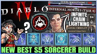 Diablo 4  New Best S5 Highest Damage Sorcerer Build Guide  New OP Chain Lightning  EASY Endgame [upl. by Boys]