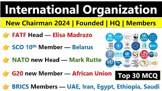 International Organization amp their Headquarters 2024  International organizations GK [upl. by Faunia81]