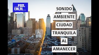 Sonido ambiente CIUDAD tranquila 🏨🚗 SONIDO BLANCO del ambiente del amanecer en la ciudad ☀ RELAJANTE [upl. by Bolme]