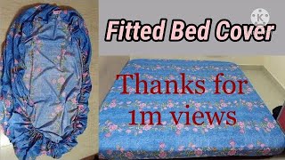 Fitted Elastic Bed Cover  Cutting amp Stitching tutorial with easy steps [upl. by Lodovico]