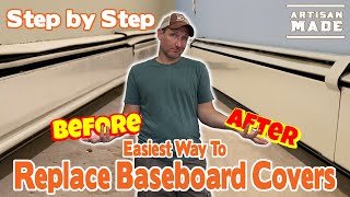 How To Replace Old Baseboard Covers  Installing Baseboard Covers  DIY Home Improvement [upl. by Ofilia]