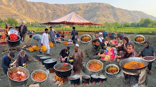 Very Biggest Marriage Ceremony in Afghanistan  Mega Cooking  Village Food  Kabuli Pulao cooking [upl. by Arba]