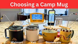 Choosing Camping Mug for Cold Weather  Walmart vs Yeti vs Stoneware [upl. by Mraz]