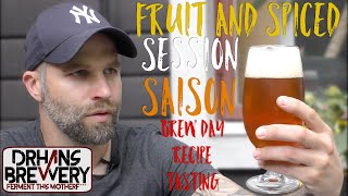 Spiced and fruity session saison  brewday recipe amp tasting [upl. by Gnouc]