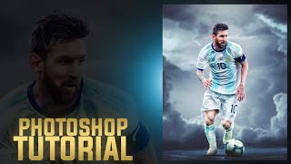 Lionel Messi  Football Poster Design Tutorial Photoshop Tutorial [upl. by Linzy]