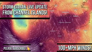 STORM CIARÀN 100 MPH WINDS BATTERING THE CHANNEL ISLANDS  LIVE STORM UPDATE [upl. by Merce]