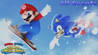 Mario amp Sonic at the Olympic Winter Games Wii 4K  All Events [upl. by Pacian]