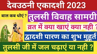 तुलसी जी में जल दें या नहीTulsi Vivah Pujan Vidhi एकादशी व्रत के लिए बाल धोएं या नही गलती ना करें [upl. by Ravilob]