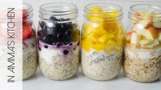 4 Quick amp Easy Overnight Oats Recipes [upl. by Ahsiea]