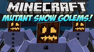 Minecraft  MUTANT SNOW GOLEM MOD  They throw presents 3 147 [upl. by Ramor]