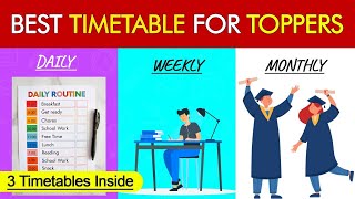 Best Timetable  Daily Weekly and Monthly For Toppers [upl. by Barbur]