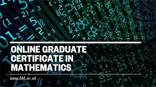 Online Graduate Certificate in Mathematics [upl. by Katheryn]