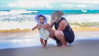 BABY KYLAHS FIRST TIME AT THE BEACH ADORABLE [upl. by Mile]