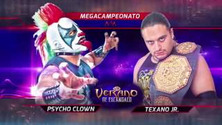 Lucha Por El Megacampeonato Texano Jr C Vs Psycho Clown R En Verano De Escándalo 2014 [upl. by Hetty712]