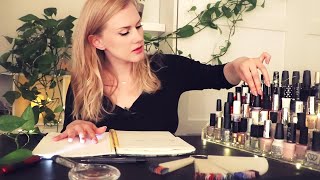 Nailpolish Cataloging ASMR 💅 Page Flipping • Unintelligible Whispers • Listen While Study • Ambient [upl. by Alegnasor]