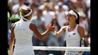 Agnieszka Radwanska vs Timea Bacsinszky Wimbledon 2017 Highlights [upl. by Relyuhcs430]