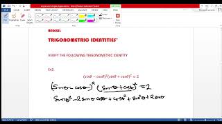 verifying Trigonometric Identities Ex2 [upl. by Ettelrac]