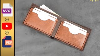 Wallet making  bifold wallet  small wallet  pdf to download [upl. by Nagar]