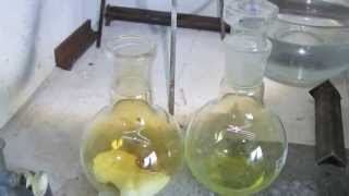 HNO3 distillation from KNO3  conc H2SO4 [upl. by Eedahs]