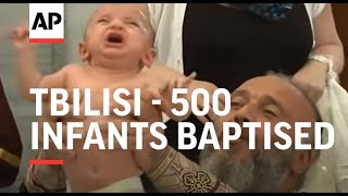 500 infants baptised in mass Orthodox ceremony [upl. by Par]