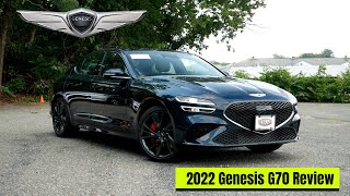 2022 Genesis G70 Sport Prestige Review  Walk Around and Test Drive [upl. by Anilad]