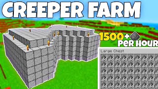 BEST 120 CREEPER FARM TUTORIAL in Minecraft Bedrock MCPE [upl. by Joyan]