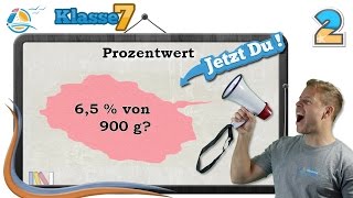 Prozentrechnung Prozentwert  Klasse 7 ★ Übung 2 [upl. by Ecire]