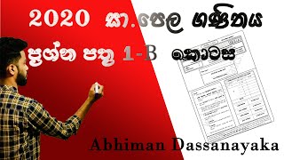 2020 OL Maths Paper 1B part  GCE OL 2020 Maths Paper Discussion  2020 ol Maths paper [upl. by Leaffar]