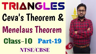 Triangles Cevas Theorem amp Menelaus Theorem Class 10 Part 19 by JP SIR [upl. by Roskes]