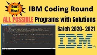 IBM Coding Questions with Solutions  IBM Interview Questions for Freshers I2020 2021 PART 1 [upl. by Lane508]