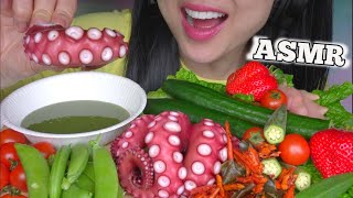 ASMR FAVOURITE WAY TO EAT OCTOPUS  FRESH VEGGIES CRUNCHY EATING SOUNDS NO TALKING  SASASMR [upl. by Readus]