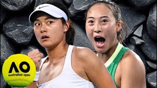 Qinwen Zheng vs Yafan Wang  Australian Open 2024 [upl. by Gregoor]