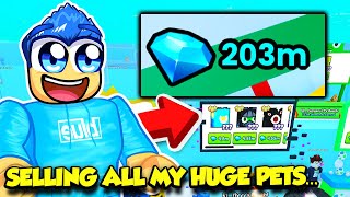 SELLING ALL MY HUGE PETS IN PET SIMULATOR 99 FOR MILLIONS OF DIAMONDS [upl. by Dagny]