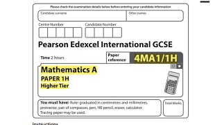 Edexcel IGCSE Maths January 2023 Paper 1H Higher Tier Paper Reference 4MA11H Solved [upl. by Gefen]