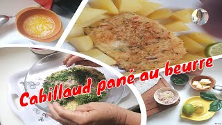 filet de cabillaud pané avec beurre [upl. by Sakram]