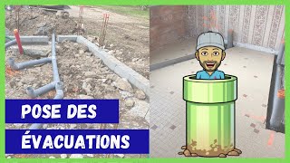 Construire sa maison Pose des évacuations EU  WC TUTO réalisation des canalisations deaux usées [upl. by Kylander]