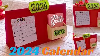 DIY Calendar 2024  How To Make Calendar  Desk Calendar Making Ideas [upl. by Martinez41]