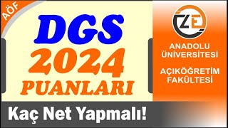 AÖF DGS 2024 Puanları  Kaç Net Yaparak Kazanırım  Dikey Geçiş Sınavı Nasıl Olacak [upl. by Germain]