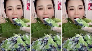 ASMR POWDERY ICE WITH MATCHA POWDER [upl. by Ennove524]