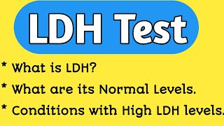 LDH Test Lactate Dehydrogenase Test [upl. by Wilhide]