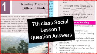 7th class Social Lesson1 quotReading Maps of Different Kindsquot Question Answers Social SSC online [upl. by Nydia]