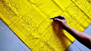 নকশী কাথার ডিজাইন।how to draw a gorgeous nakshi kantha designnakshi katha designnakshi kantha [upl. by Kenzie]